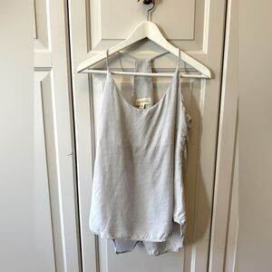 Grey and white strip racerback tank
